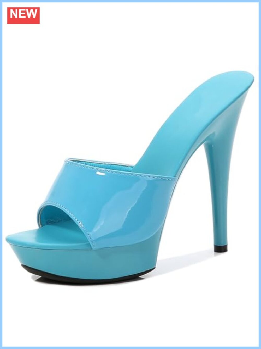 Patent Leather Fish Mouth Stiletto Heel Platform Sandals Party Prom